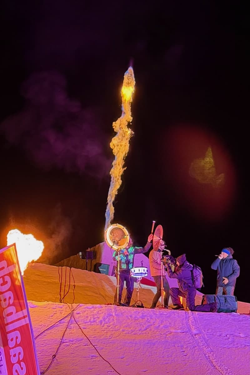 Flame thrower at Freestyle Show in Saalbach-Hinterglemm, Austria