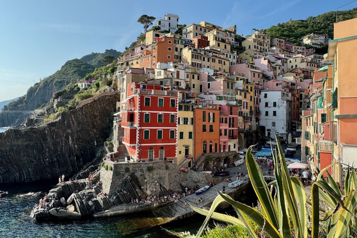 Colourful coastal town of Riomaggiore on the Italian Riviera
