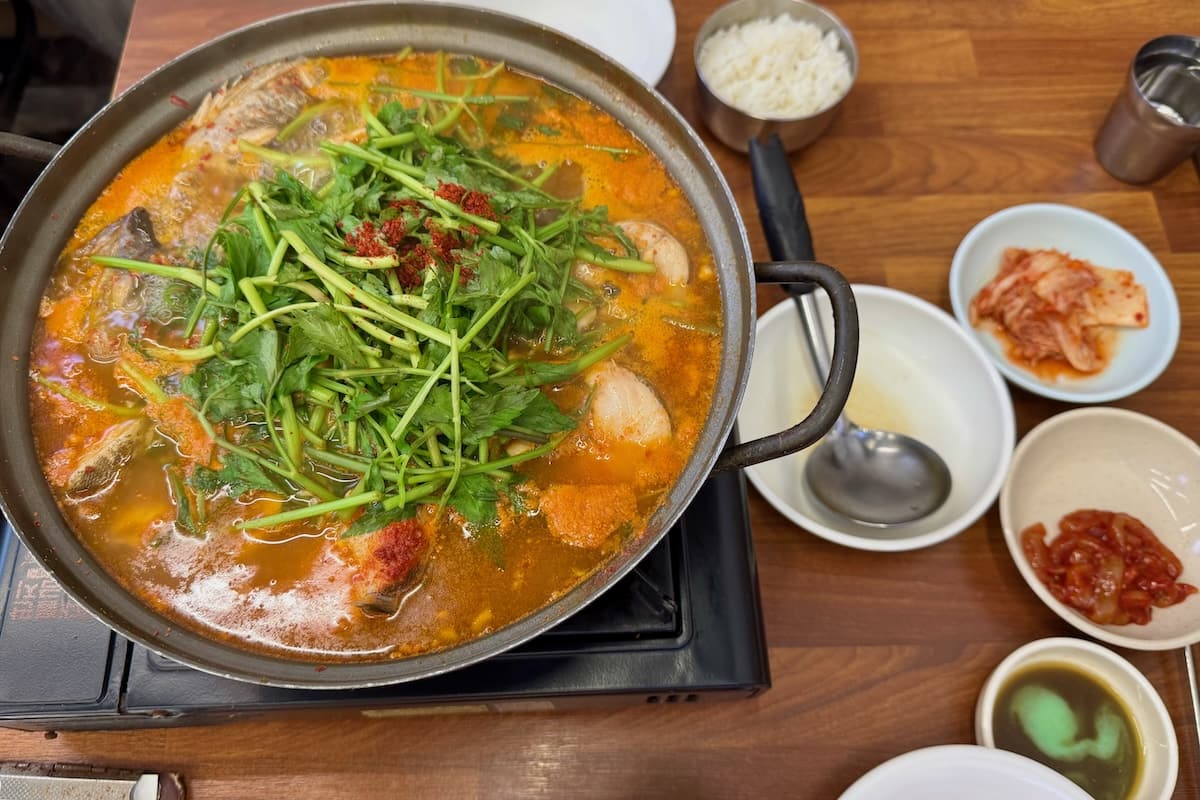 Authentic Codfish Soup in Gwangjang Market Seoul