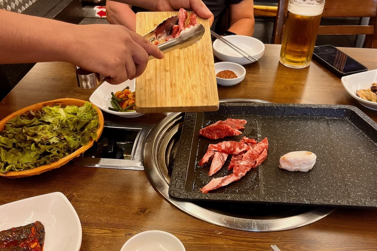 Boneless gabli at at a Korean BBQ in Seoul