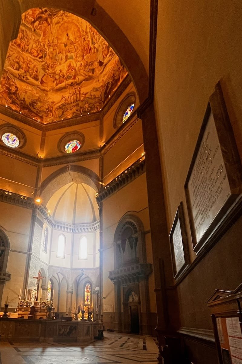 Dome ceiling and interior from the Cathedral in Florence, Italy