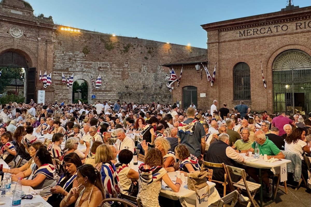 Istrice Contrade dinner at Palio di Siena, Italy