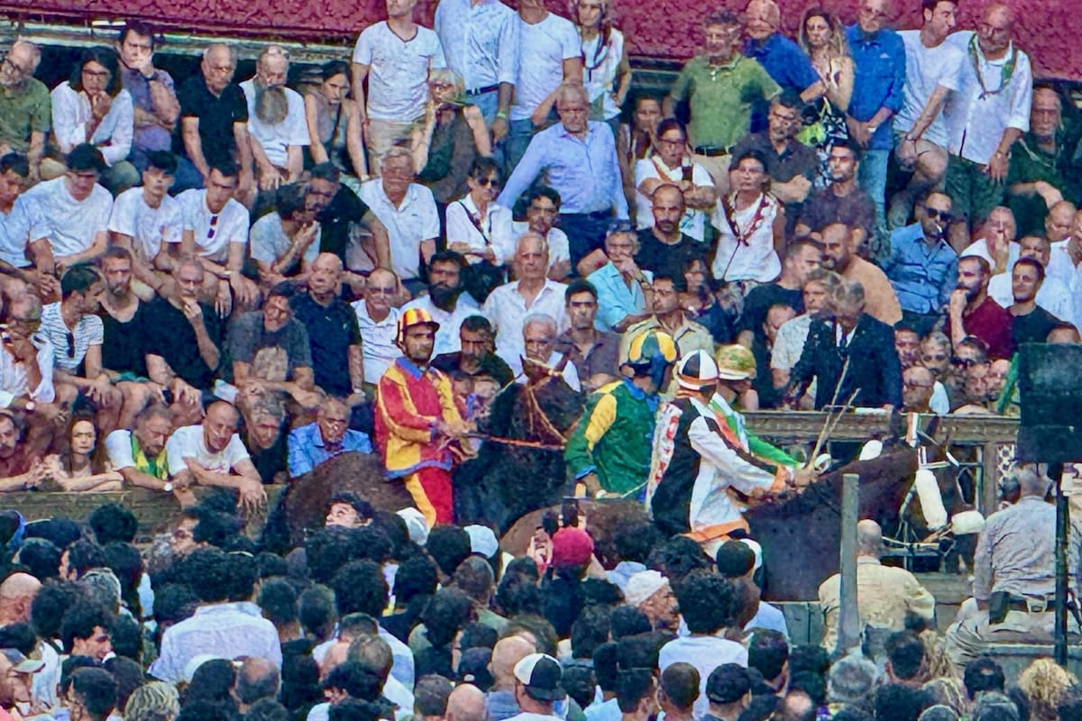 Horses at start of crowded Palio di Siena