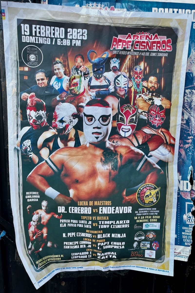 Poster of Lucha Libre in Oaxaca, Mexico