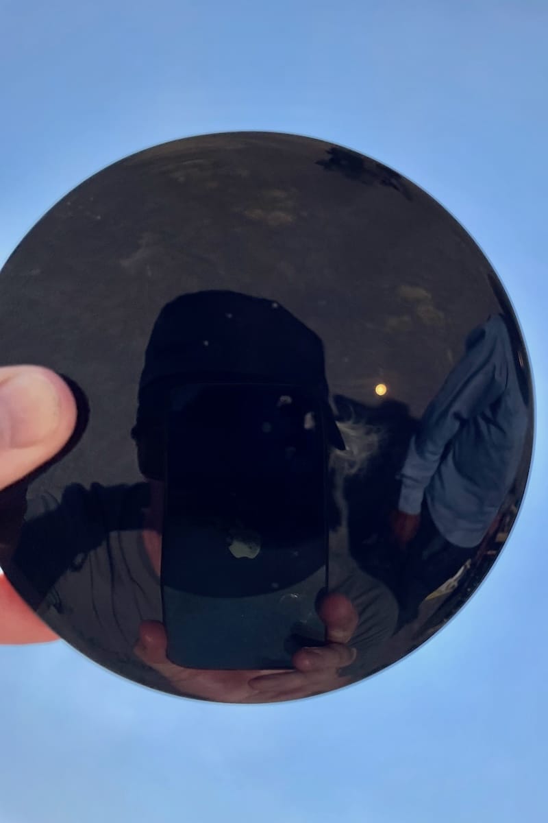 Sun through real obsidian at Teotihuacán, Mexico