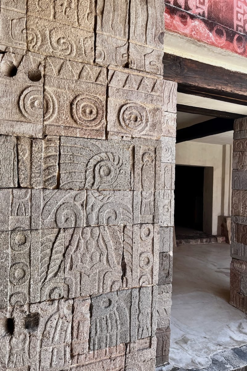Carving on Quetzalpapalotl Temple in Teotihuacán, Mexico