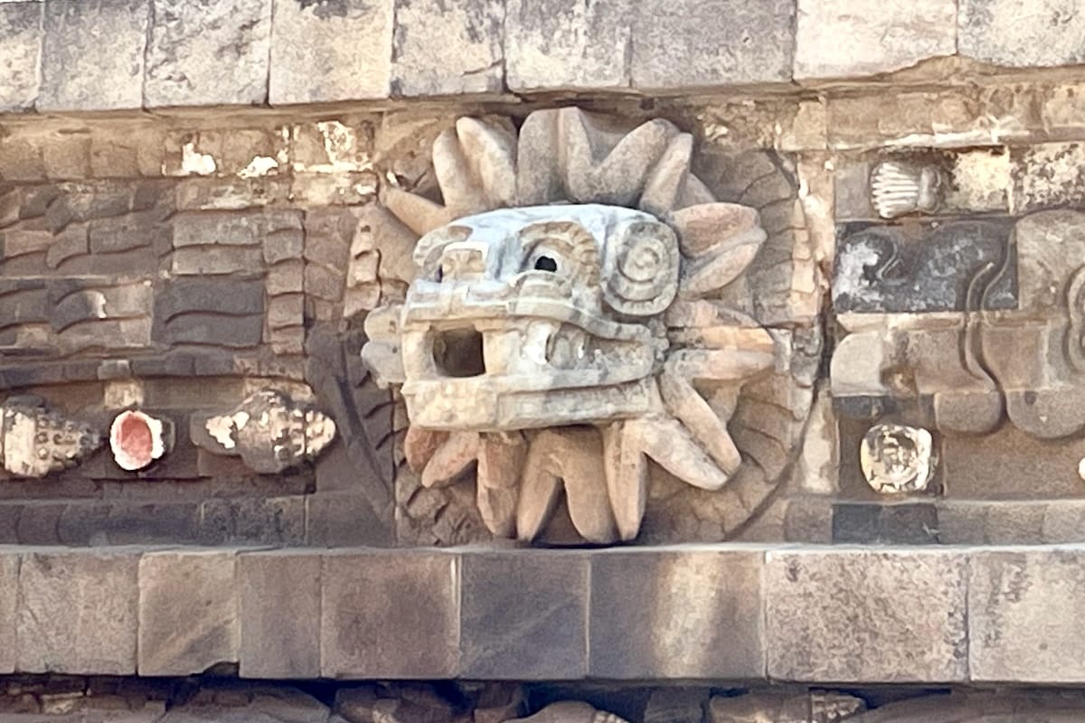 Detail on Quetzalpaplotl Temple, Teotihuacán, Mexico